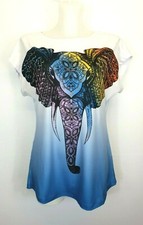 12 ) Deigner Noah Kay by Manou Lenz T-Shirt Top Indnan Elefant Neu 36 40 44 46