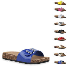 Damen Sandalen Pantoletten Korkoptik Sommer Schlappen Hausschuhe 896353 New Look