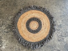 Wohnraum Jute Teppich 90 cm Rund Natur Sale Sonderposten E310