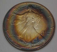 1 Unze  Silber American Eagle 1992 Walking Liberty mit schöner Patina!