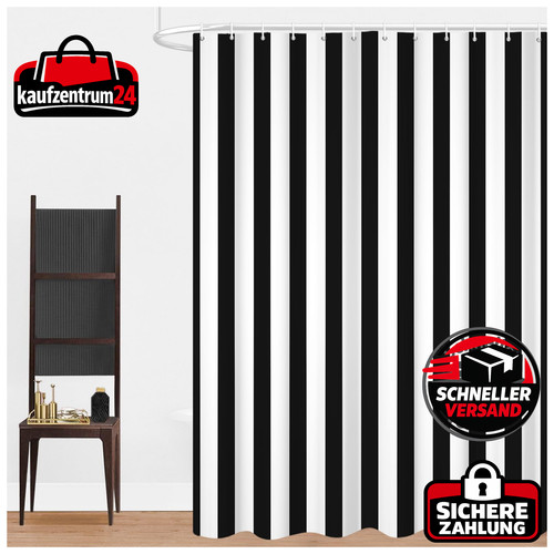 Duschvorhang 180x180cm schwarz - duschvorhang,