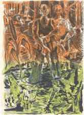 Jörg Immendorff handsigniert nummeriert große Farblithografie auf Arches-Velin