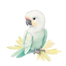 3X Weißer Ara Papagei 9x9 cm