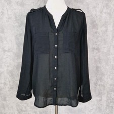 Bluse H&M 36 S Schwarz Hemd