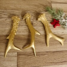 3 Rehstangen Goldfarben Gehörne Rehgeweihe Geweih Stangen Stange 14.3.96