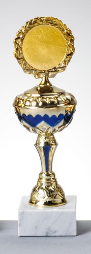 Pokal trophäe gold blau - pokal/trophäe, gold-blau