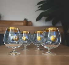 4x Moser Kristall  Cognac Glas „Splendid Gold“ mit Schliff und 24 Karat Goldrand
