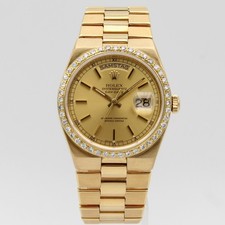 [2406] Rolex Day-Date Oysterquartz 36 - 19018 Champagner Gelbgold Papiere  LC100