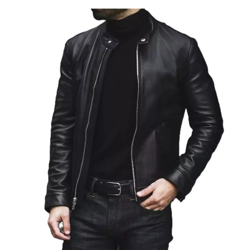 Schwarze racer lederjacke - schwarze,