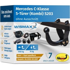 ANHÄNGERKUPPLUNG starr für Mercedes C-Klasse T W203 00-07 +13pol E-Satz Erich J