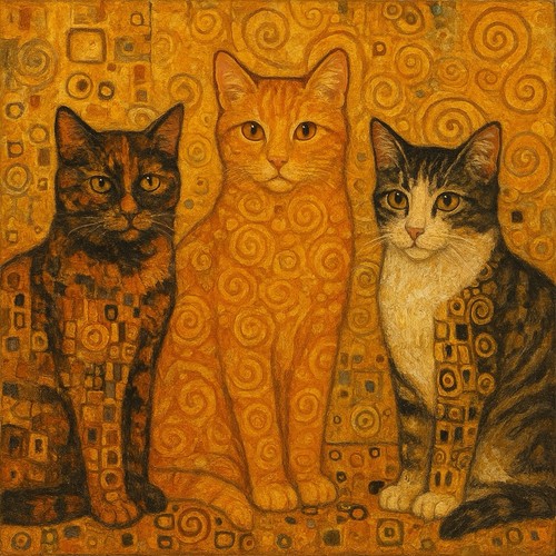 Katze katzen stil gustav klimt - katze,