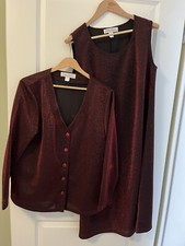 Damen Kleid Bolero Kostüm 2 Tlg Set Gabriele Schaawe Gr. 44 22 neu rot glitzer