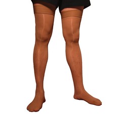 Herren Sissy Transparent Dessous Stockings Mesh Netz Oberschenkel Hohe Strümpfe