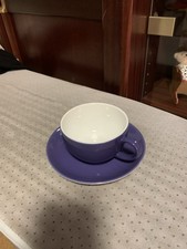 große Dibbern Cappuccino Tasse mit Unterer in Lila