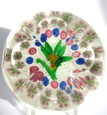 Briefbeschwerer Paperweight CHINA ANTIK Millefiori Garlanded Nosegay, facettiert