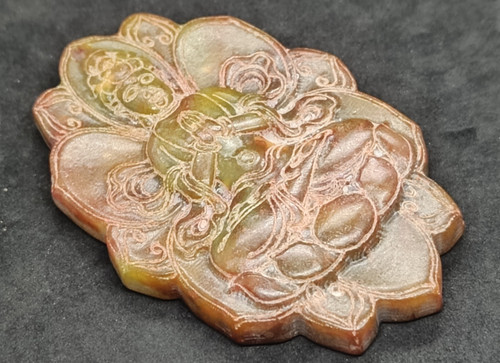 Alte platte amulett jade - alte,