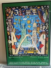 James Rizzi New York and Hamburg-Together We Stand Limited Edition Art Signiert