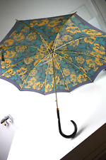 Doppler Regenschirm Gold Blau Damenschirm Florales Muster Schick KT-461