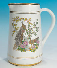 Pfauen Neofitou Krug Krug 24k Gold vergoldet Handarbeit in Griechenland 7" cm hoch