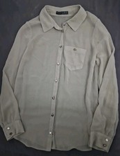 Atmosphere Damen Oberteil Bluse Spitze Durchsichtig Grün Olive Pastel 34 36 