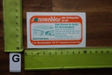 Alter Aufkleber Automobil Werkstatt SONNENKLAR Sonnendach Spoiler Berlin