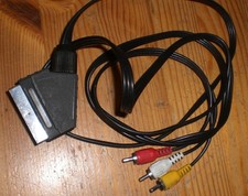 Scart Adapter zu 3xCinch Video Audio Kabel, schwarz 1,50 m Kabel