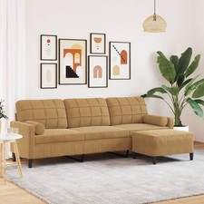 3-Sitzer-Sofa mit Fußhocker Liegesofa für Wohnzimmer Polstersofa Sessel TV Sofa