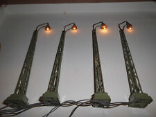 4 Stück Märklin Gittermastlampen 448/3 gebraucht, getestet, 40cm Litze und steck