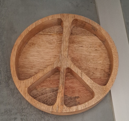 Peace holz servierplatte rund - peace, holz-servierplatte