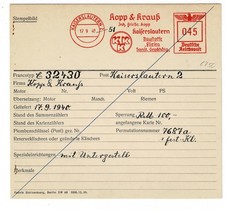 Kaiserslautern 1940 KKK  Kopp& Krauß Baustoffe AFS Archivkarte Unikat