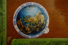 Alter Aufkleber HiFi Video Film Foto Kamera Mit SIEMENS die Welt hören und sehen