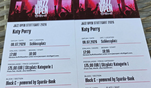Katy perry 2 tickets - 8.7.26,