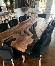 Dark Walnut Wood Black Epoxy