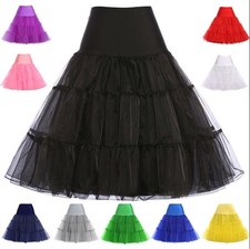 Damen 50s Petticoat Rockabilly Röcke Dirndl Rock Vintage Tüllrock Unterrock Röck