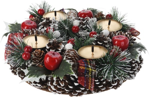 Adventskranz rund mit - adventskranz,