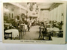 Cafe " Goldene Wiege ". Harburg - Haake. Selten AK s/w. Innenansicht, Bestuhlung