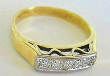 0,10 ct.♦️Brillant Ring aus 14kt 585 Gold mit Diamant Antik Diamond Vintage♦️457