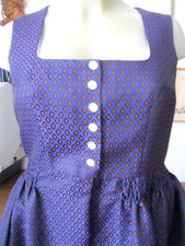 Schönes geschneidertes Dirndl blau Gr. ca. 46 Einzelstück Unikat Rock gestiftelt