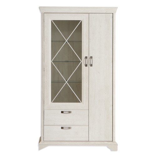 Vitrine pinie weiß 113 cm - vitrine,