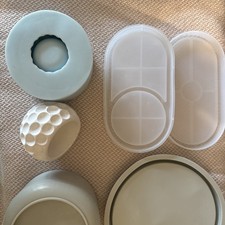 28 Silikonformen, Gießformen, Kaltgießformen, Teller, Schalen, Kerzenhalter 