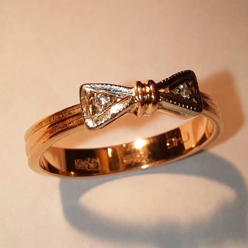 585 gelbgold ring - schleife,, 2
