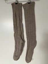 Handgestrickte Herren Trachtenstrümpfe - beige - 43 / 44 - wadenlang
