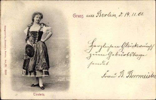 Tirolerin volkstracht - ak, in