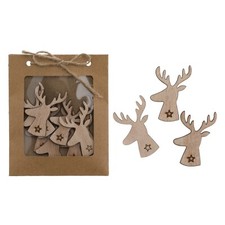 Deko Streudeko  Hirsch Hirschkopf Jagd Winter Weihnachten  zum basteln 8er Set