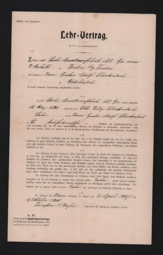 Deuben lehrvertrag 1907 - deuben,,