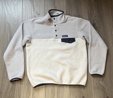 Patagonia leichter Synchilla Snap-T Damenpullover Small 25455 cremefarben