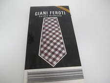 Seiden-Krawatte Rot Grau Teflon Beschichtet Giani Feroti Neu!