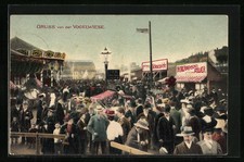 Ansichtskarte Leipzig, Messplatz mit vielen Besuchern 1912 