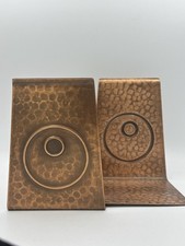 Buchstürze Bookends 2 Vintage Messing Op Art Signiert West Germany Mid Century