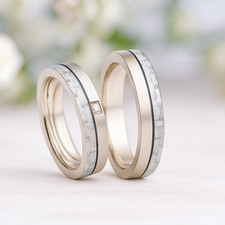 Trauringe Titan Carbon Diamant - Partnerringe Eheringe Verlobungsringe + Gravur